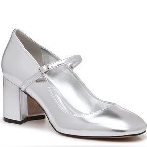 Silver block heels